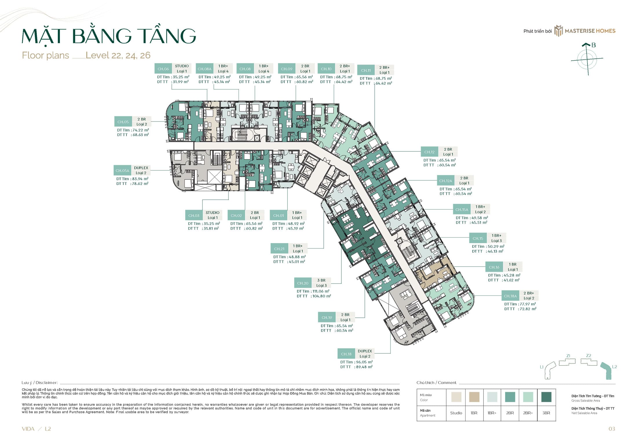Tầng 22, Tầng 24 và Tầng 26